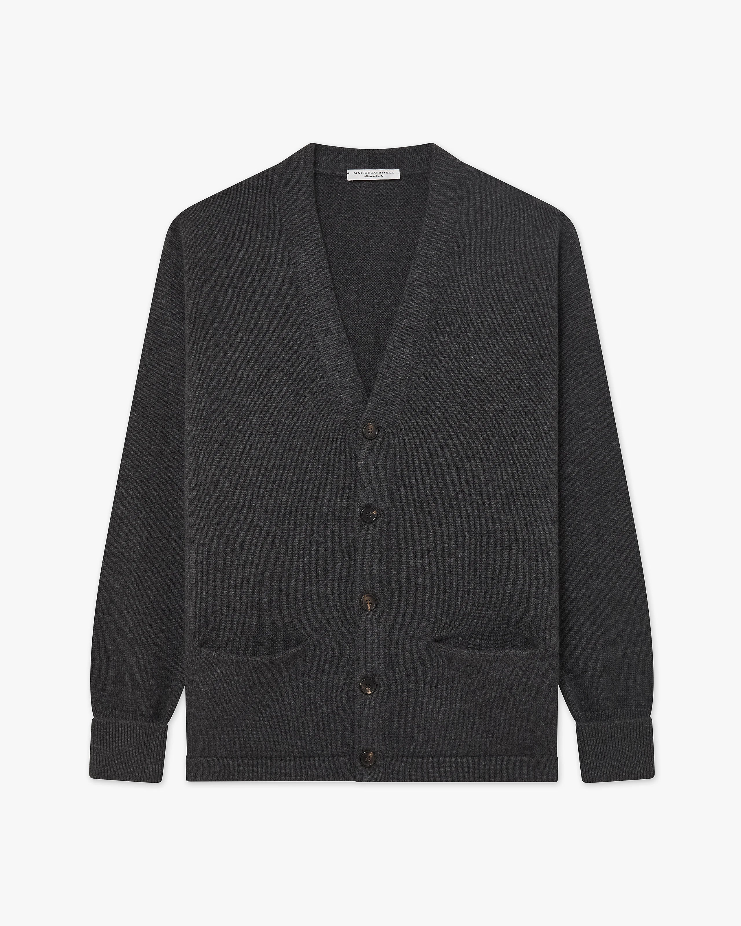Men's Beacon Cardigan - Charcoal Cashmere