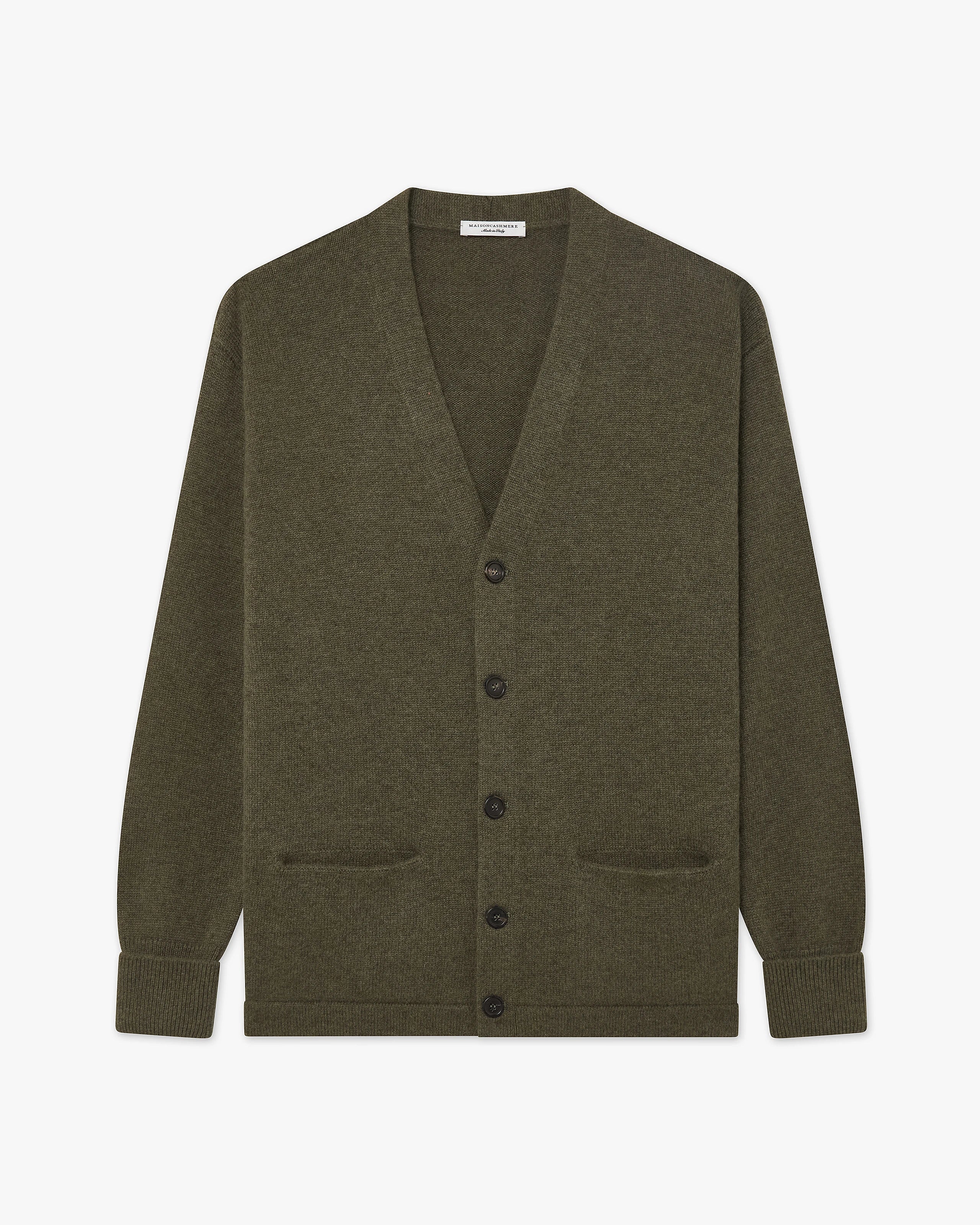 Men's Beacon Cashmere Cardigan - Green | MaisonCashmere