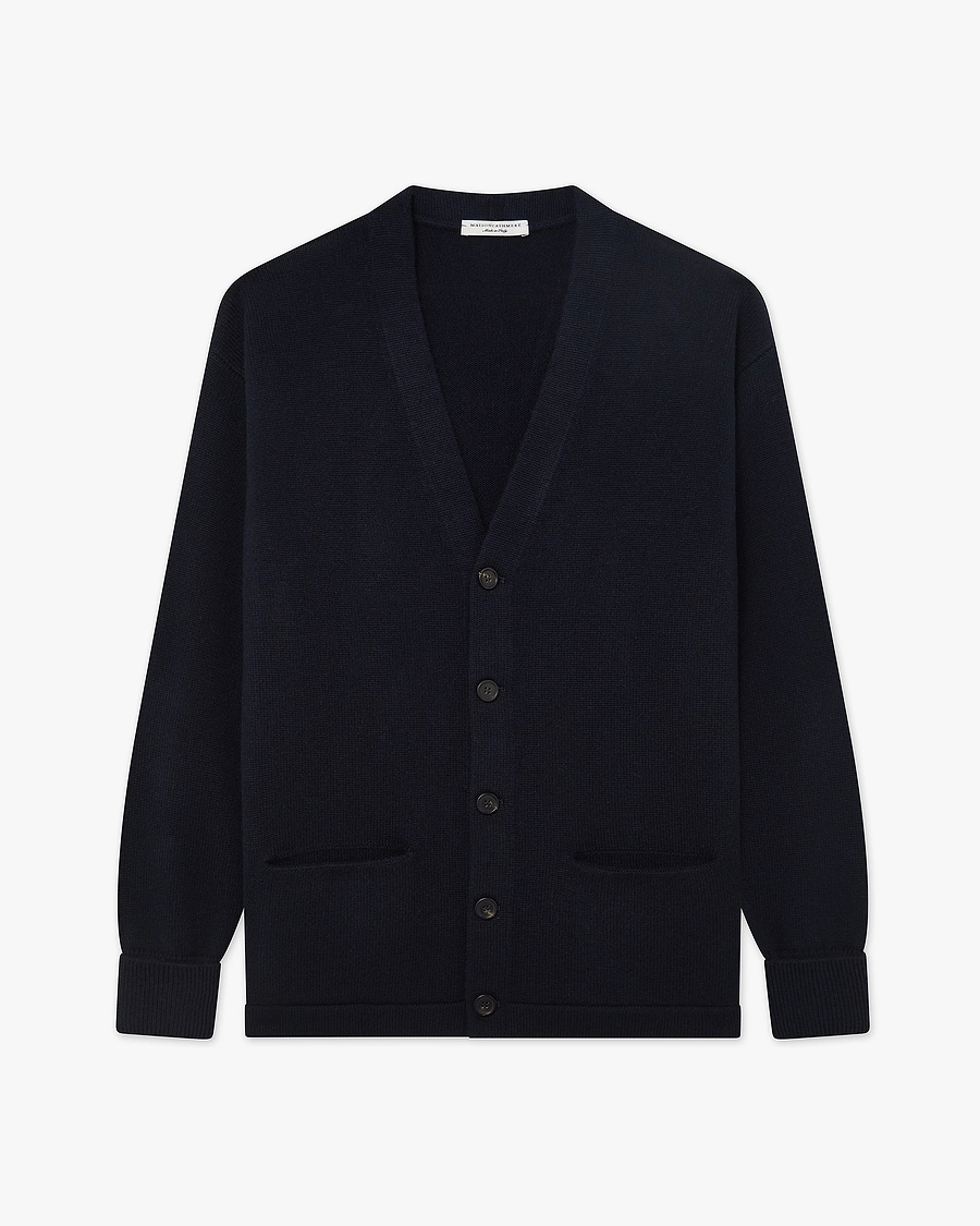 Men's Beacon Cardigan - Night Blue Cashmere