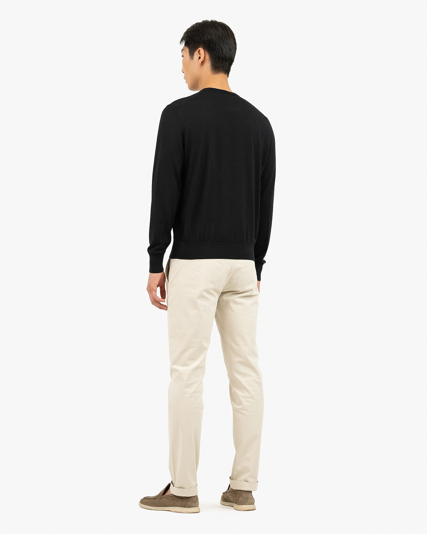 Men's Belmond Crew Neck Sweater - Black Merino Superfine