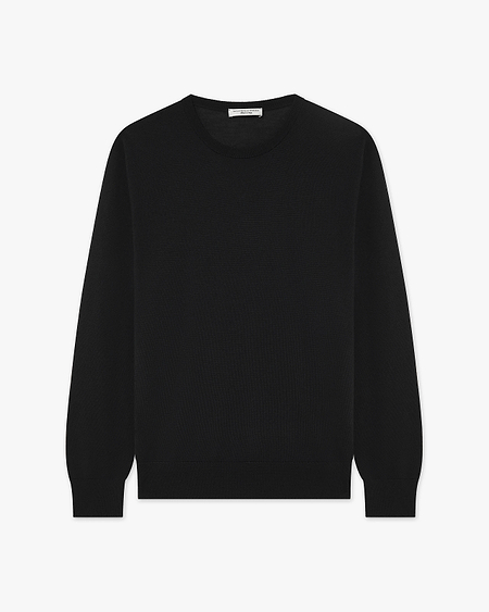 Men's Belmond Crew Neck Sweater - Black Merino Superfine