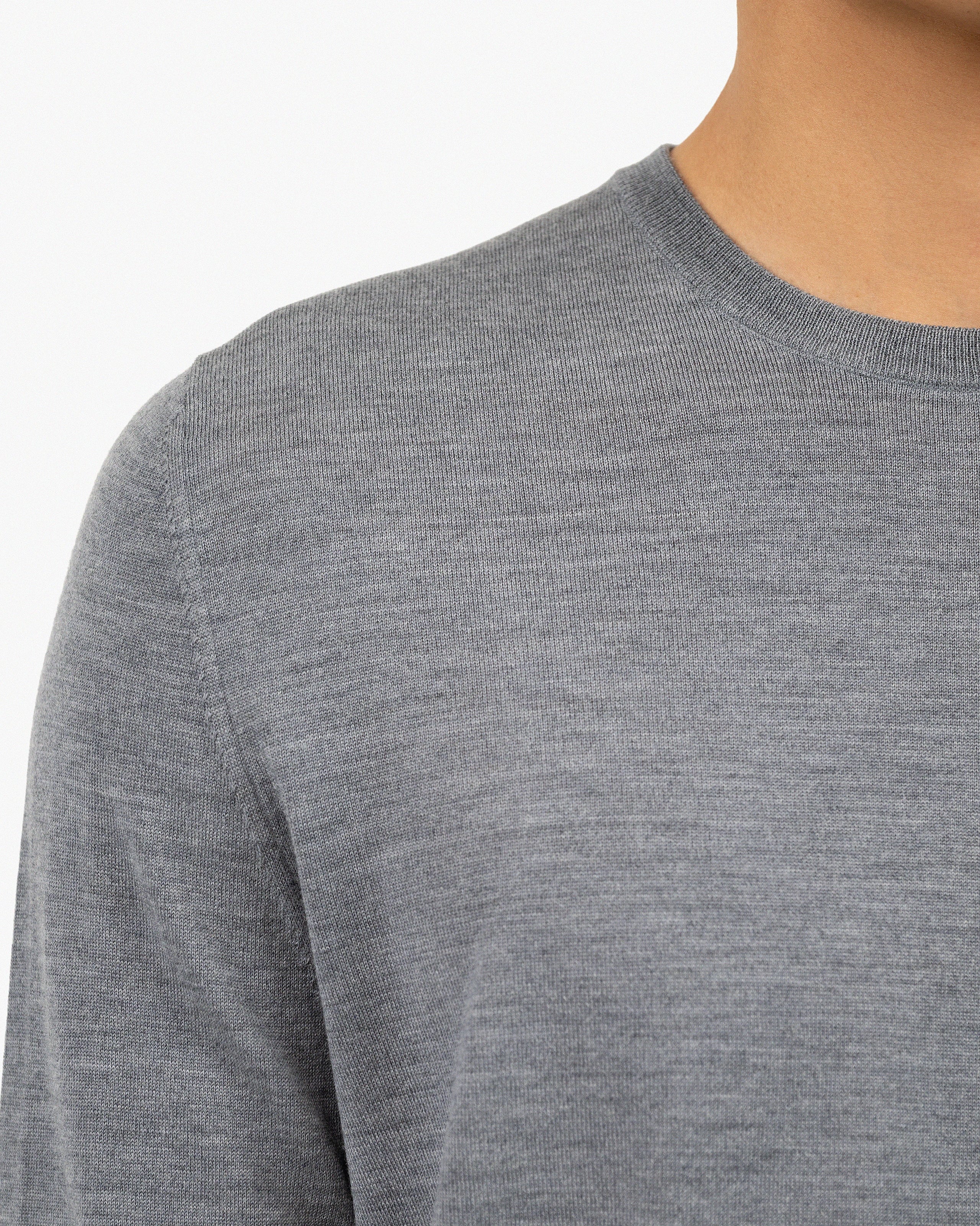 Men's Belmond Crew Neck Sweater - Grey Merino Superfine