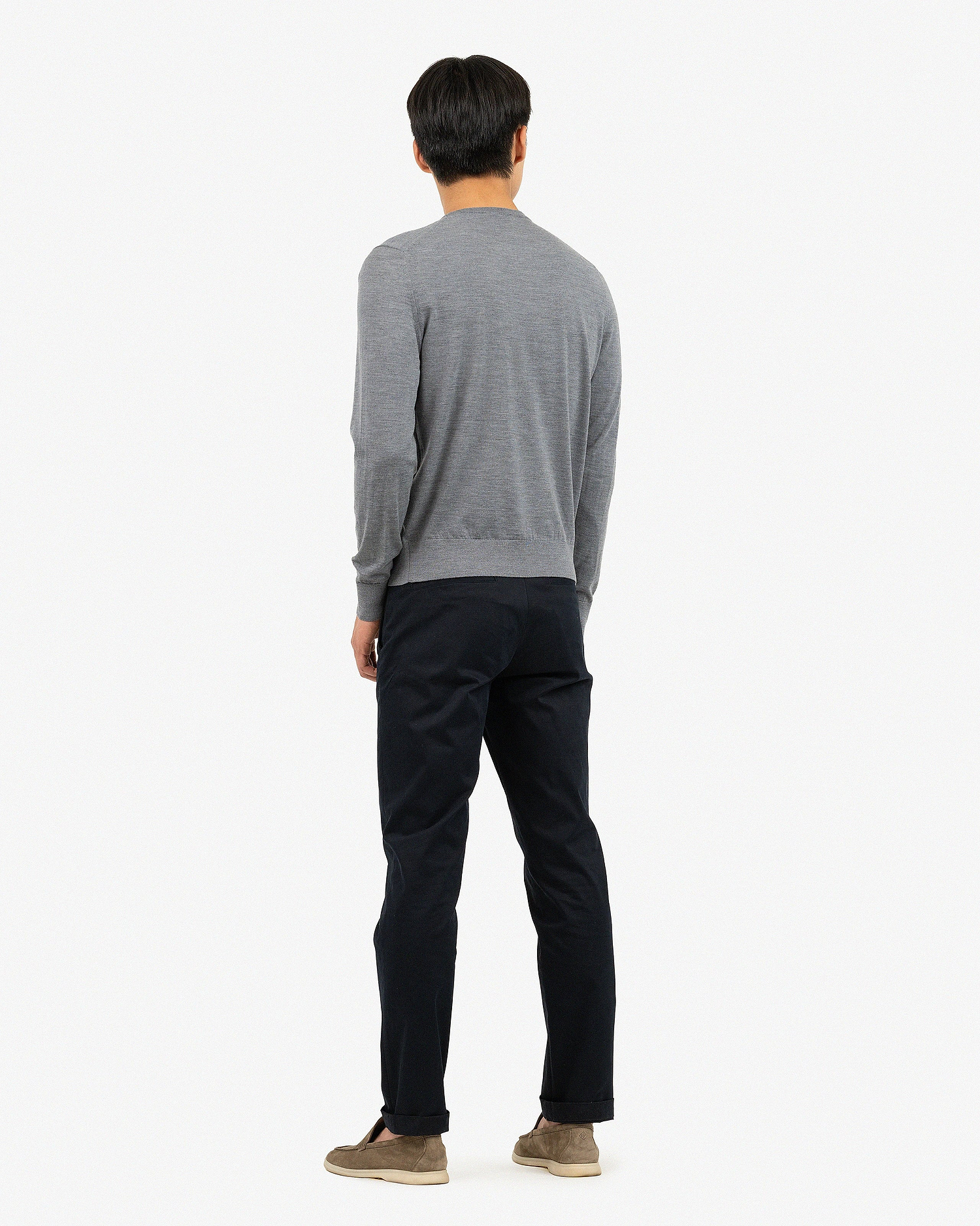 Men's Belmond Crew Neck Sweater - Grey Merino Superfine