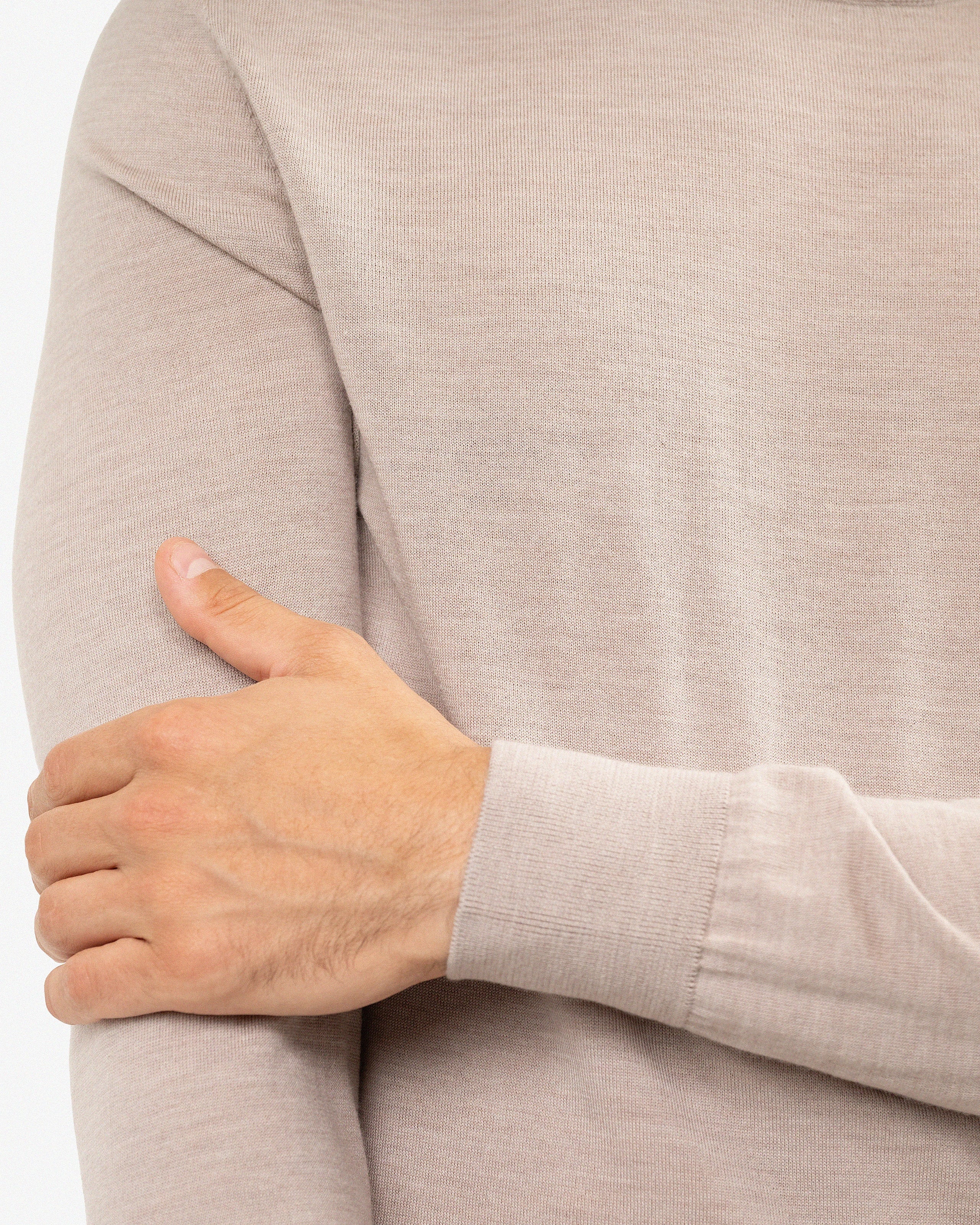 Men's Belmond Crew Neck Sweater - Beige Merino Superfine