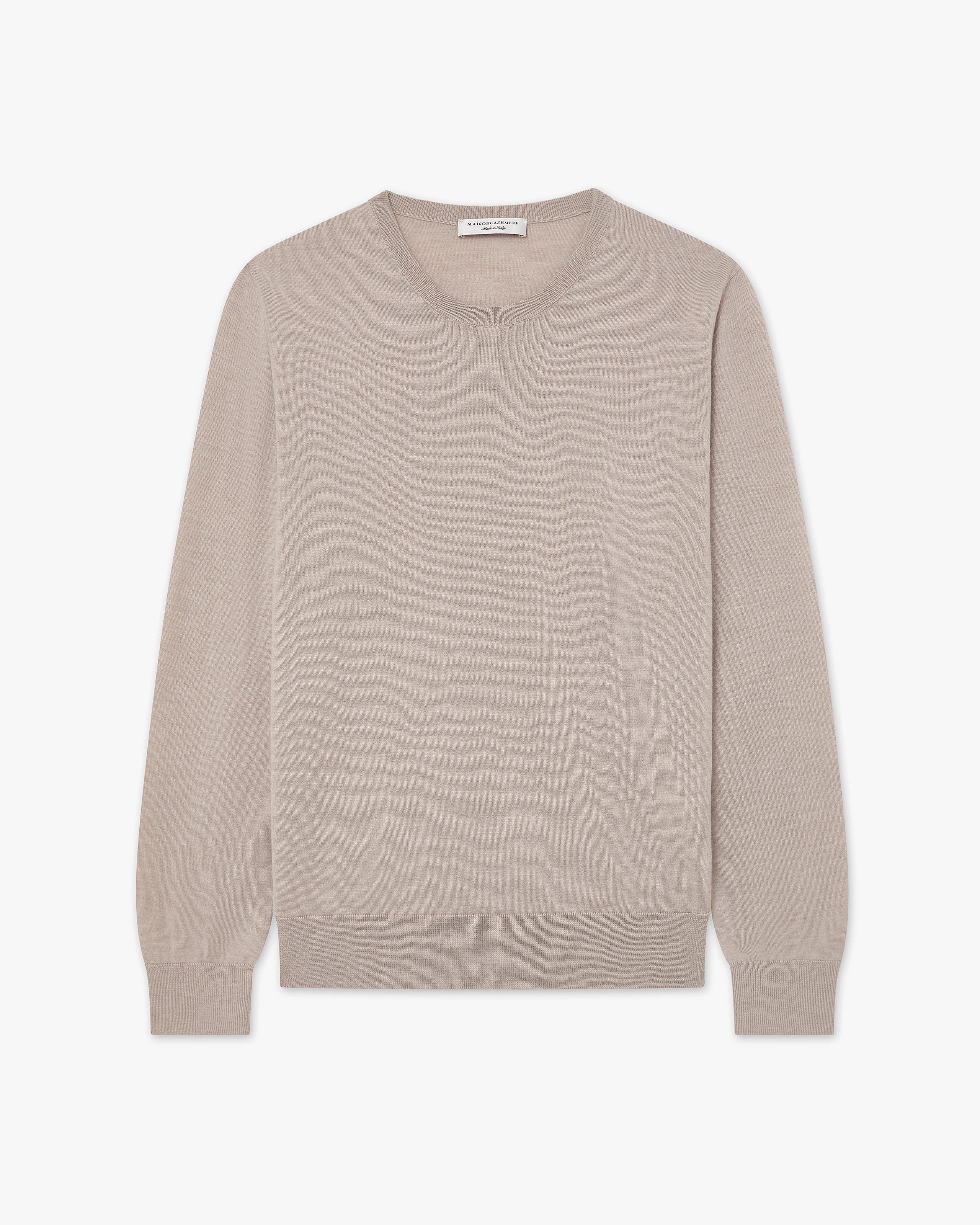 Men's Belmond Crew Neck Sweater - Beige Merino Superfine