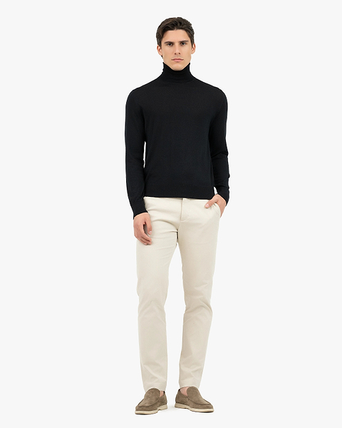 Men's Belmond Turtleneck Sweater - Black Merino Superfine