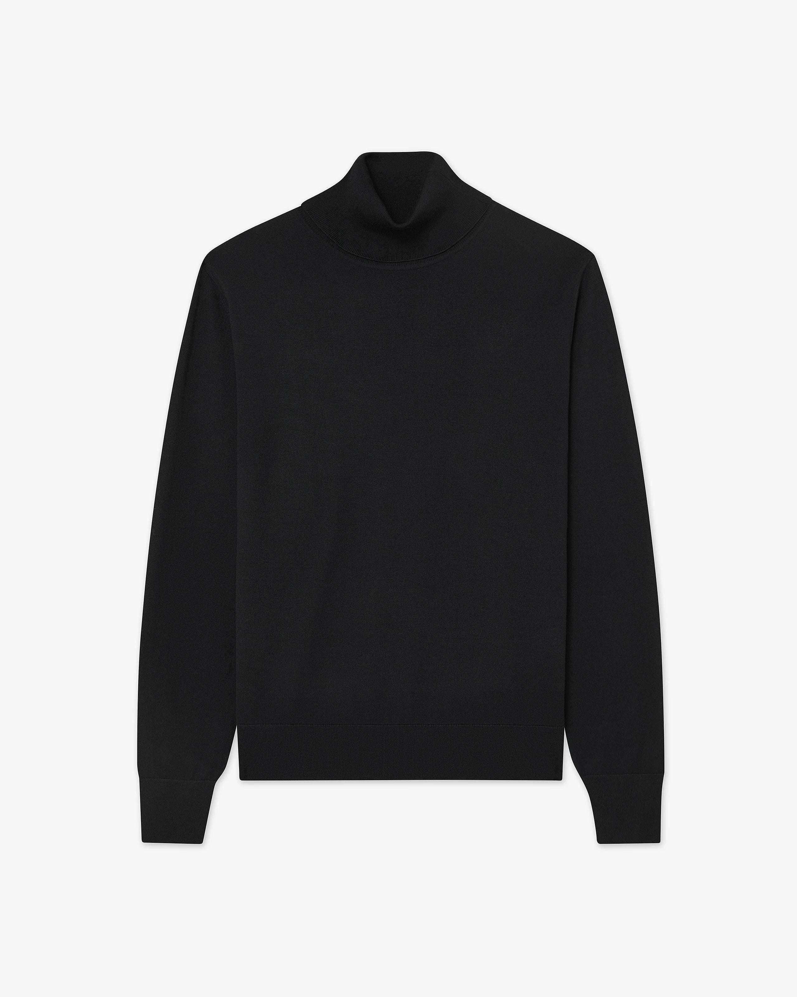 Men's Belmond Turtleneck Sweater - Black Merino Superfine