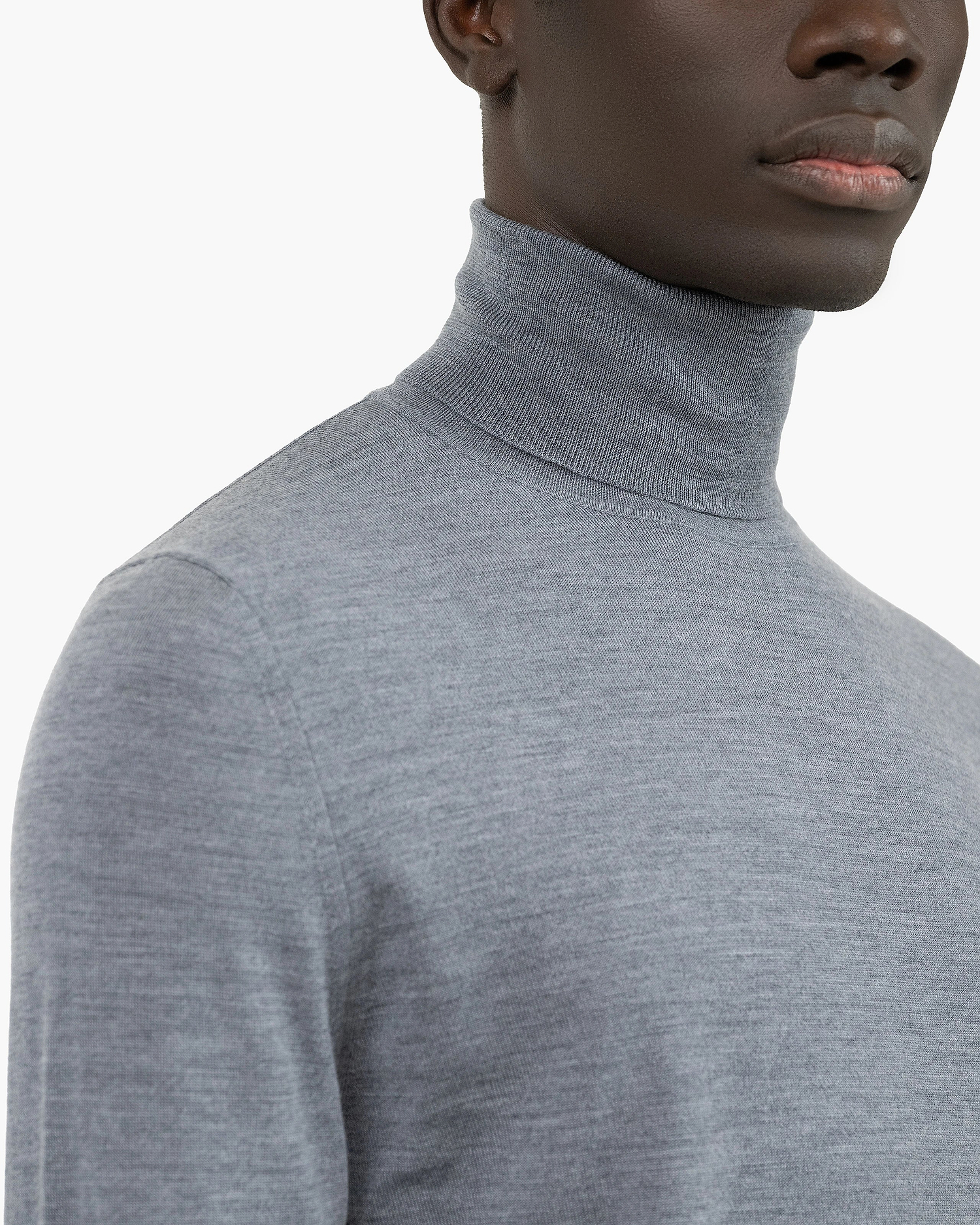 Men's Belmond Turtleneck Sweater - Grey Merino Superfine