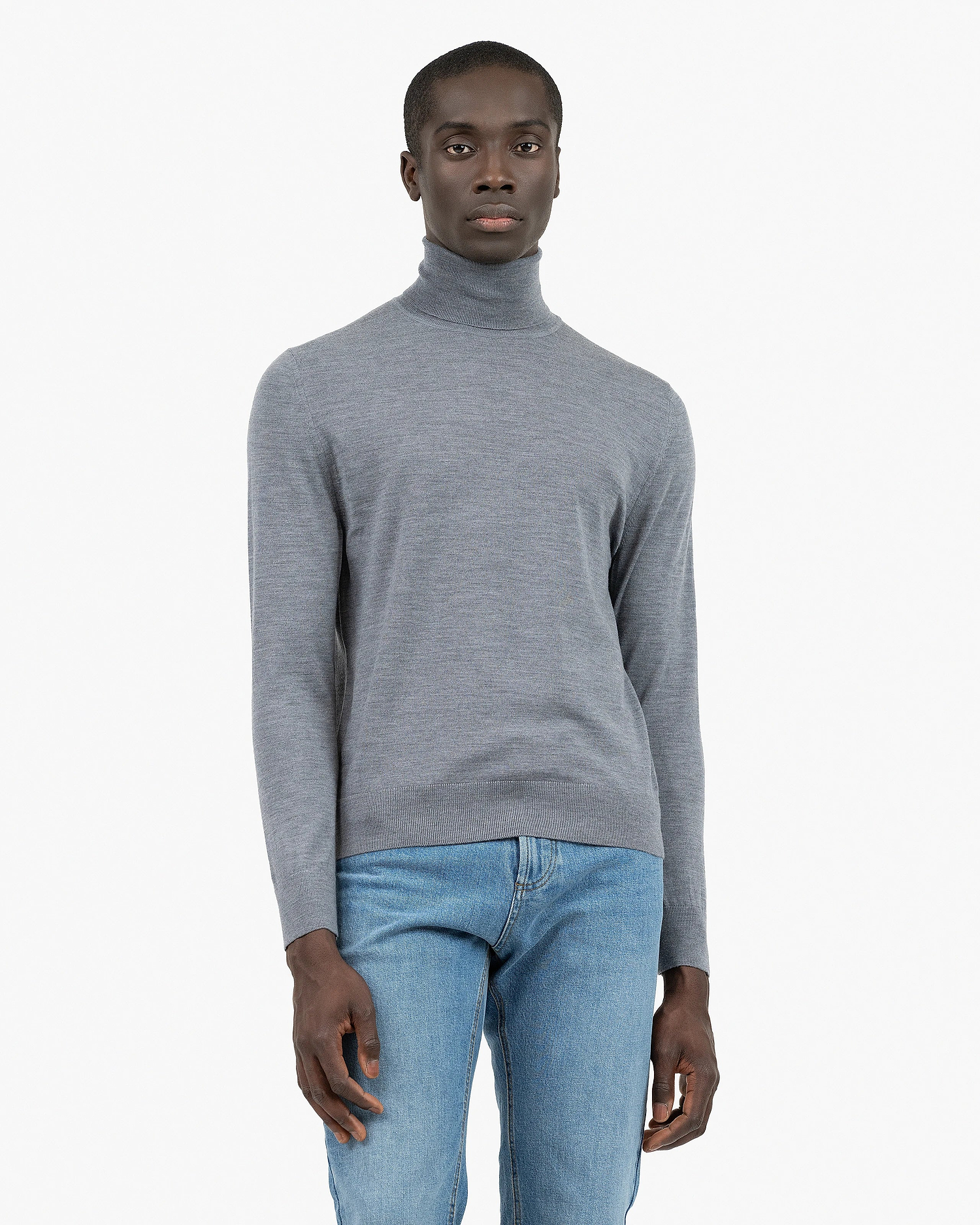 Men's Belmond Turtleneck Sweater - Grey Merino Superfine