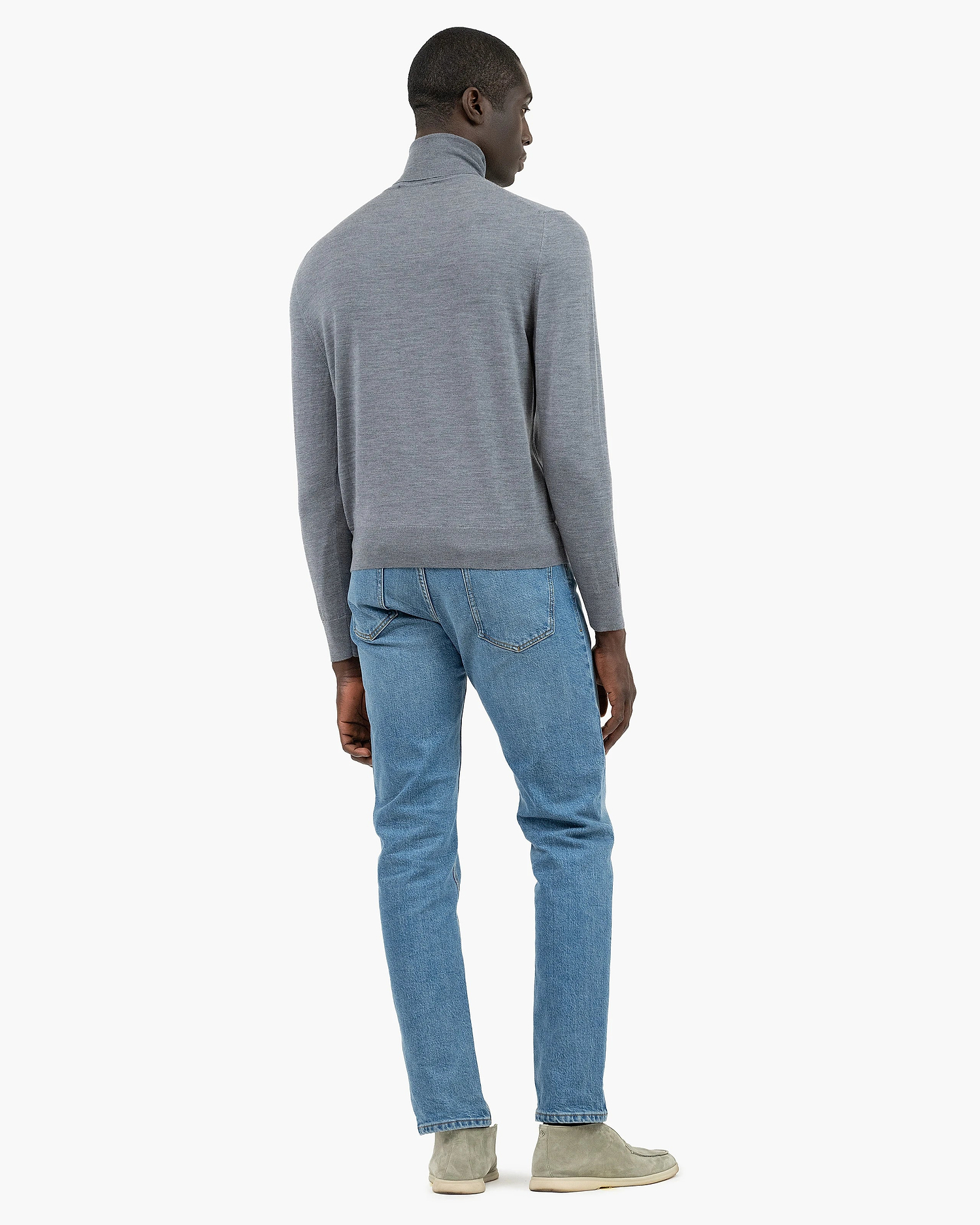 Men's Belmond Turtleneck Sweater - Grey Merino Superfine