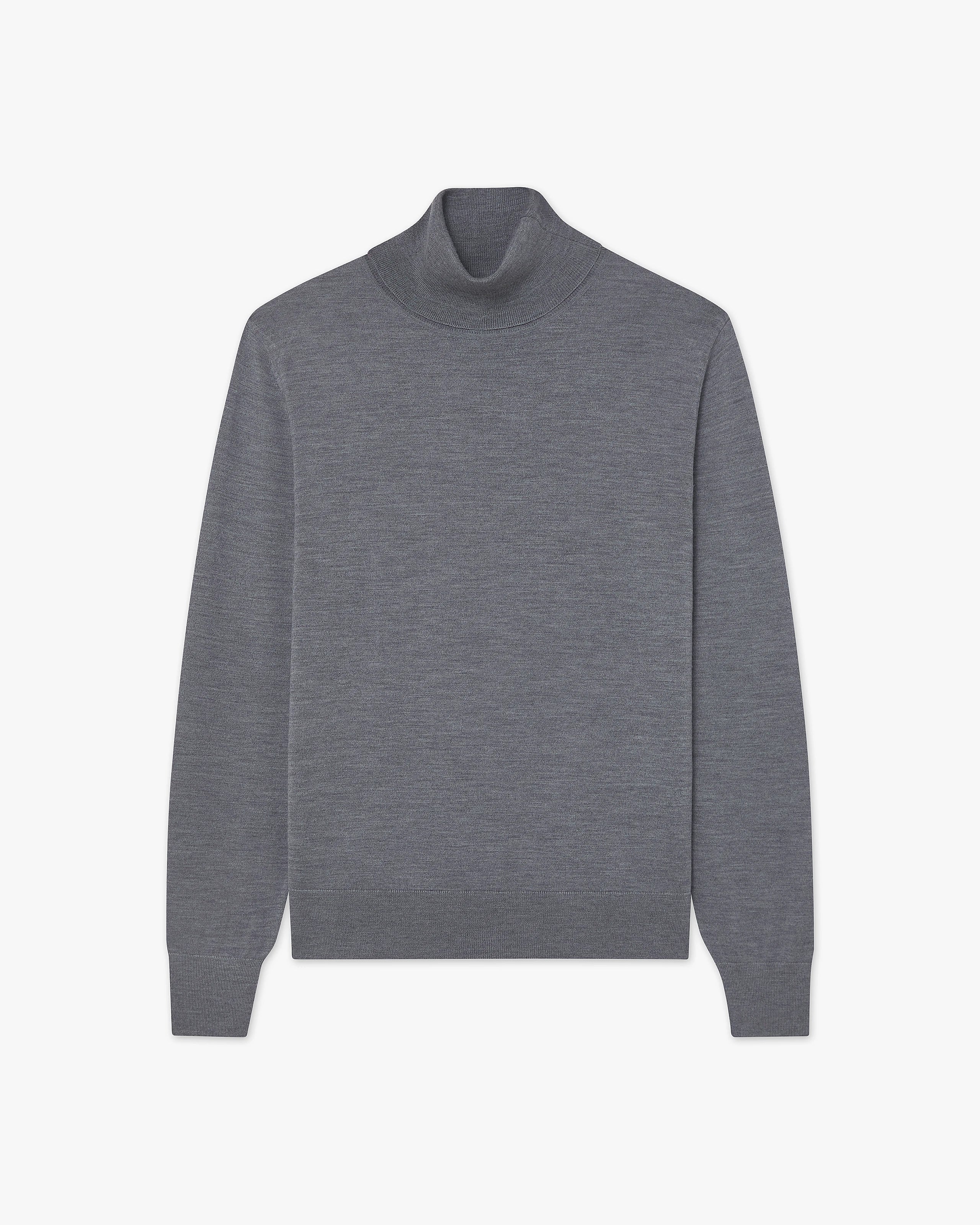 Men's Belmond Turtleneck Sweater - Grey Merino Superfine