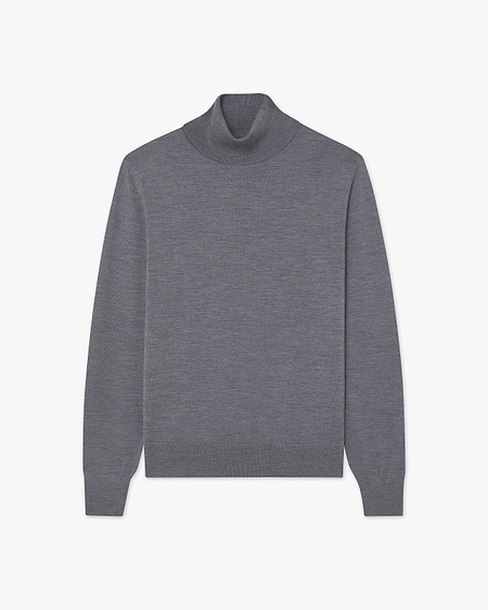 Men's Belmond Turtleneck Sweater - Grey Merino Superfine