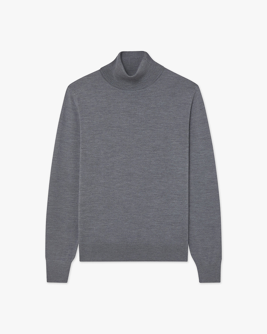 Men's Belmond Turtleneck Sweater - Grey Merino Superfine