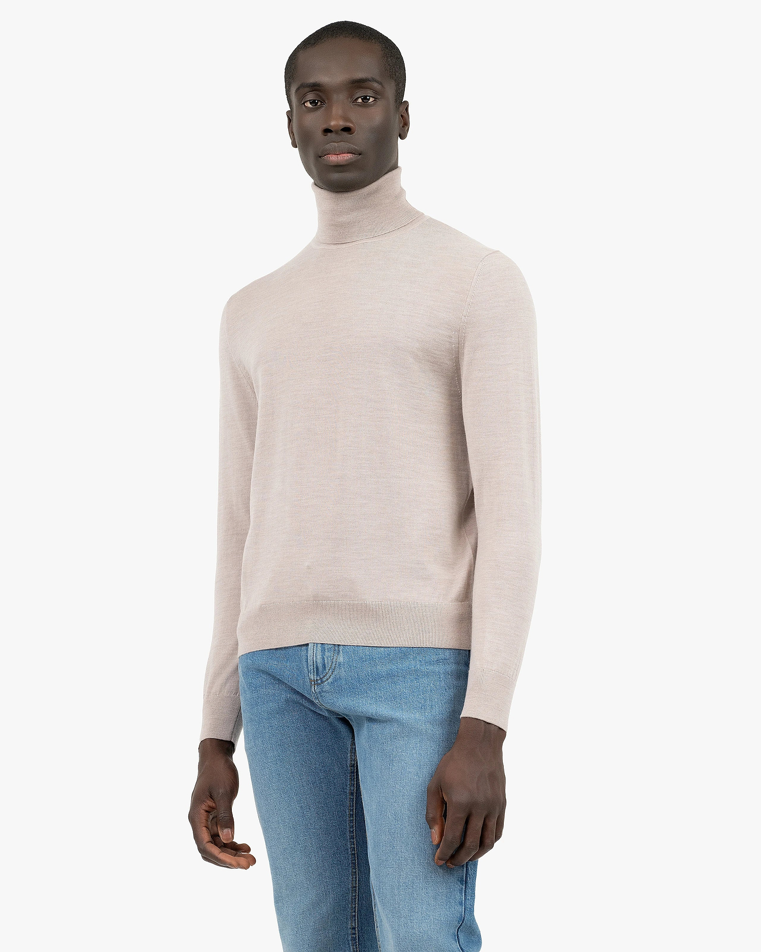 Men's Belmond Turtleneck Sweater - Beige Merino Superfine
