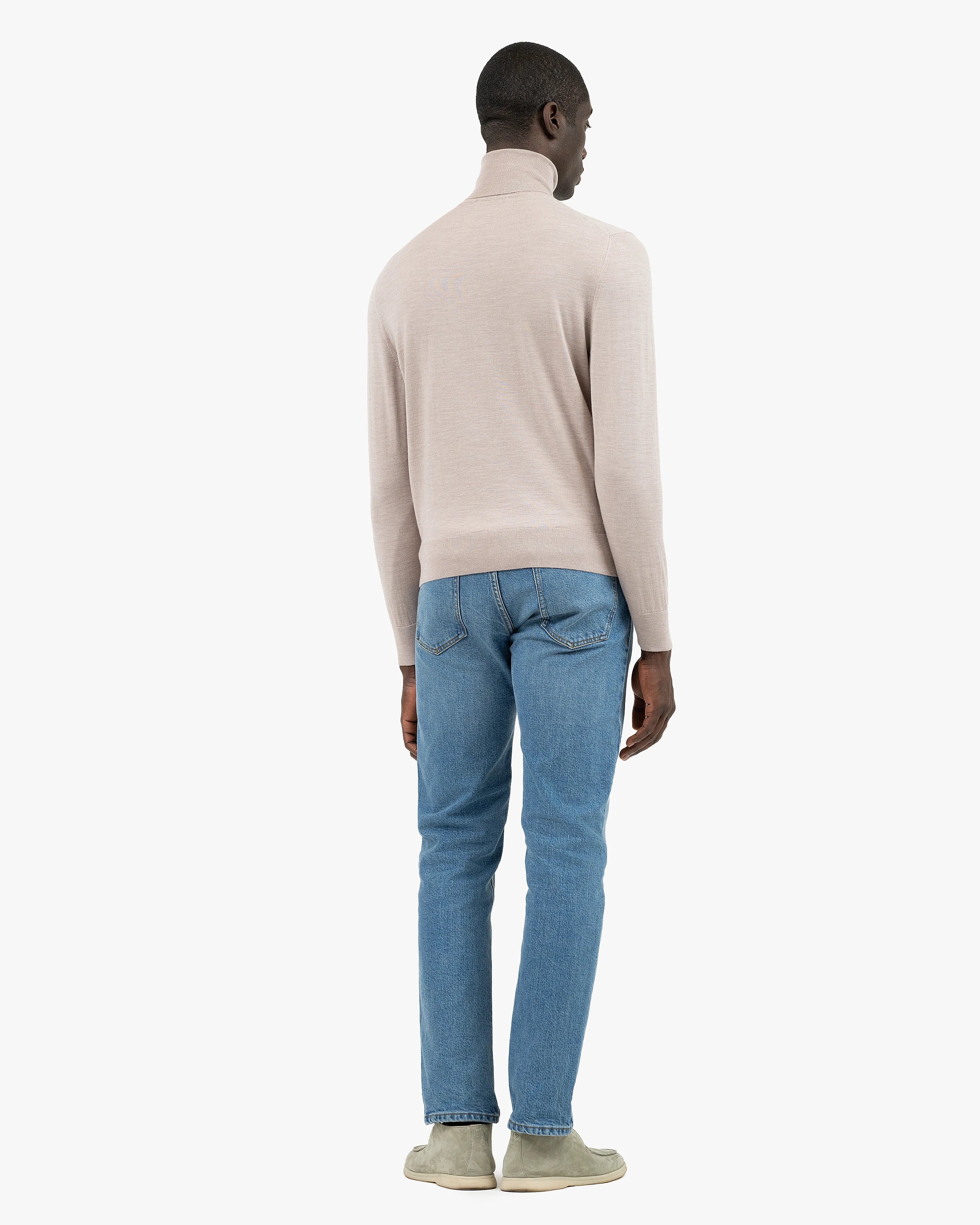 Men's Belmond Turtleneck Sweater - Beige Merino Superfine