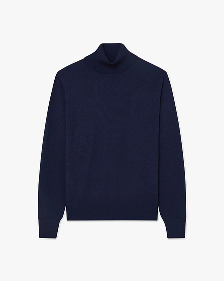 Men's Belmond Turtleneck Sweater - Blue Merino Superfine