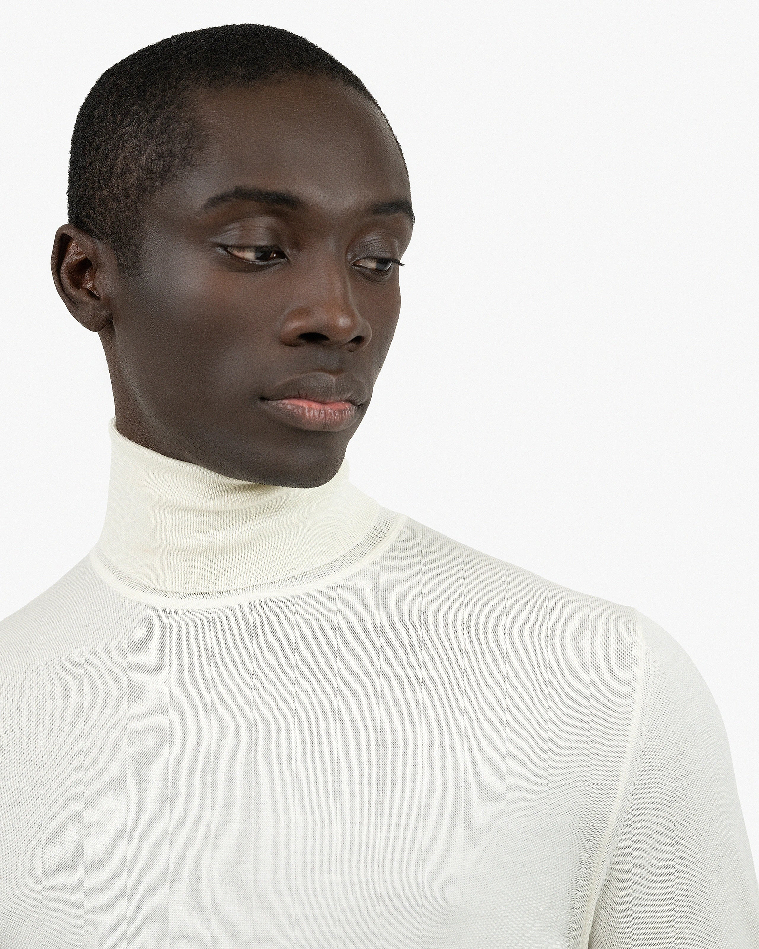 Men's Belmond Turtleneck Sweater - White Merino Superfine
