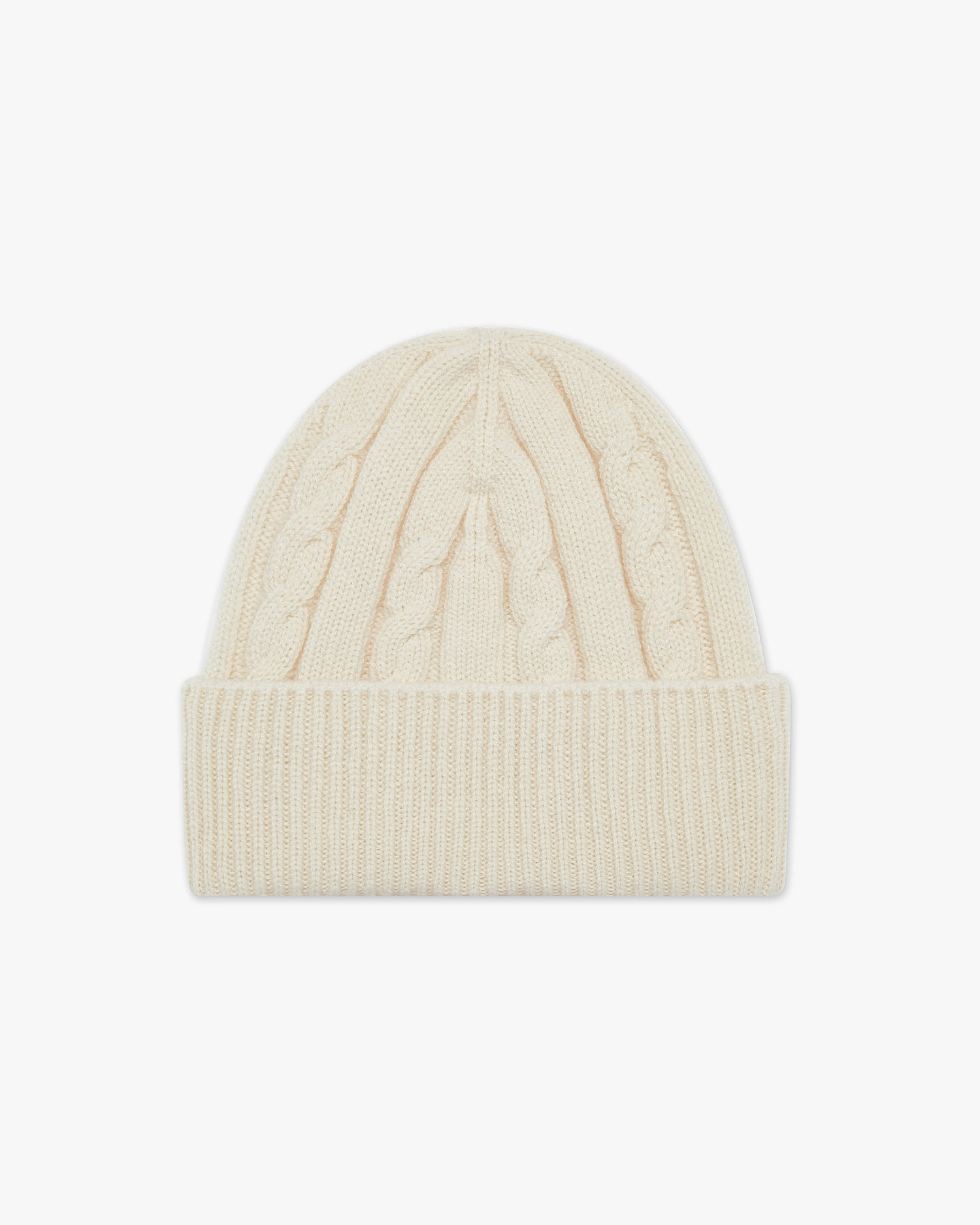 Men's Cable Knit Hat - White Cashmere