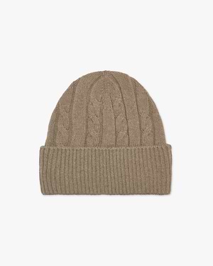 Men's Cable Knit Hat - Taupe