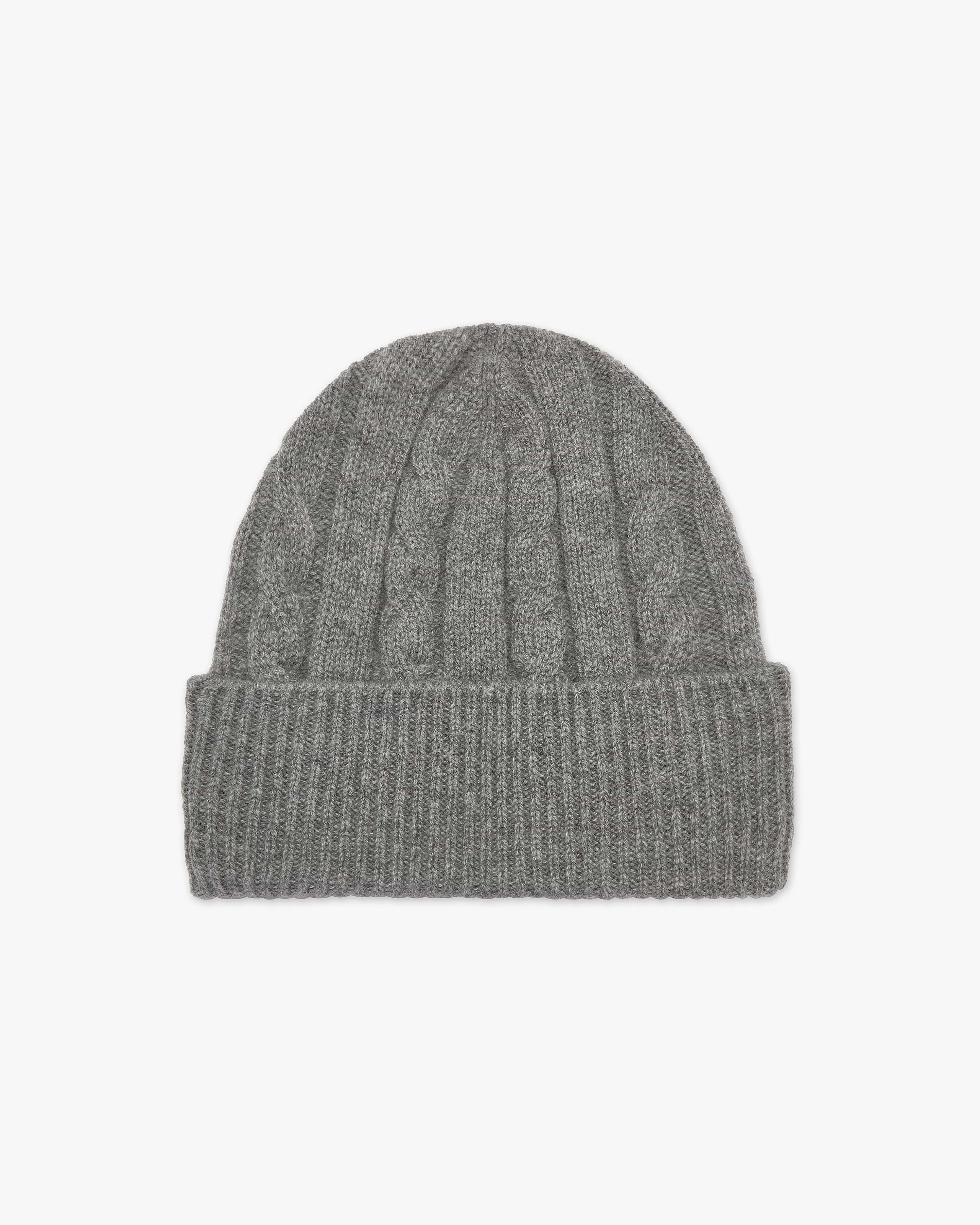 Cable Knit Cashmere Hat for Men - Medium Grey | MaisonCashmere Cable Knit Cashmere Hat for Men - Medium Grey | MaisonCashmere