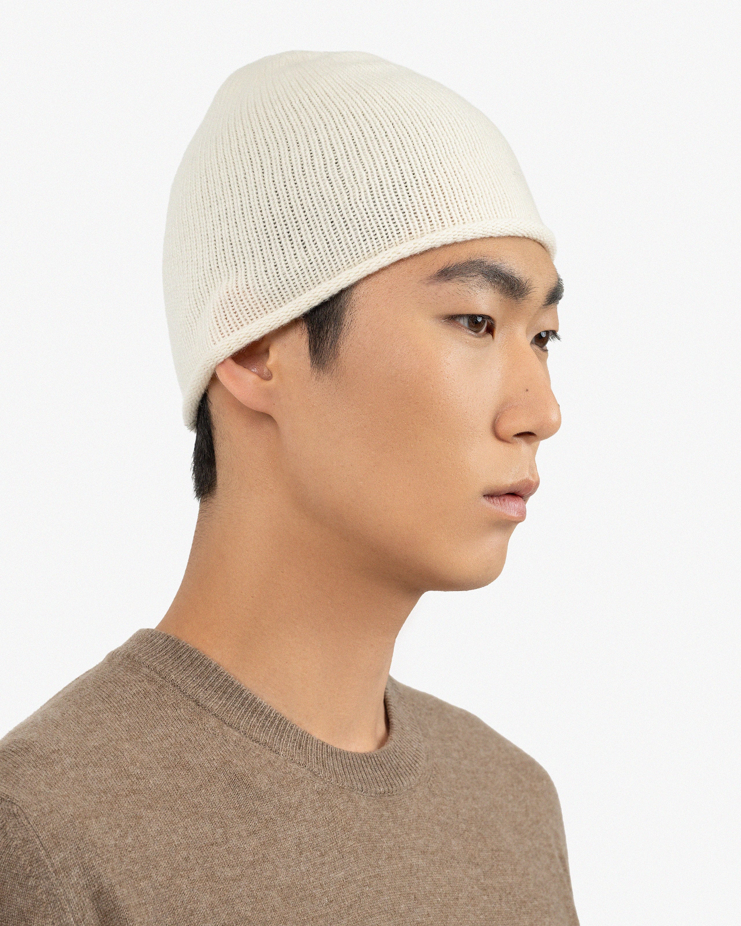 Men's San Carlo Beanie - White Cashmere