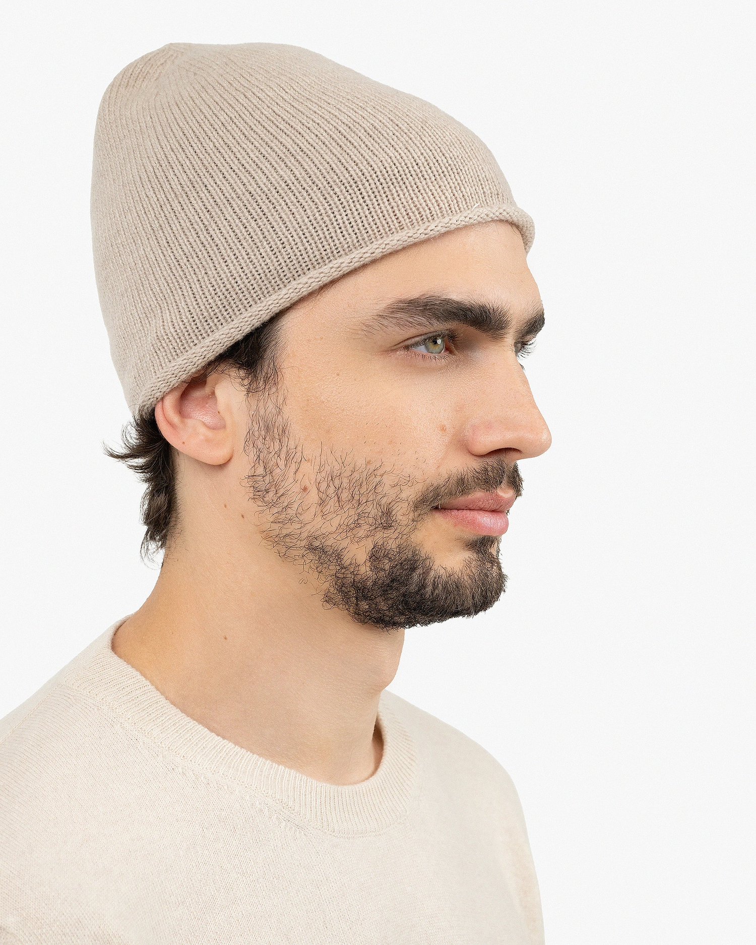 Men's San Carlo Beanie - Beige Cashmere