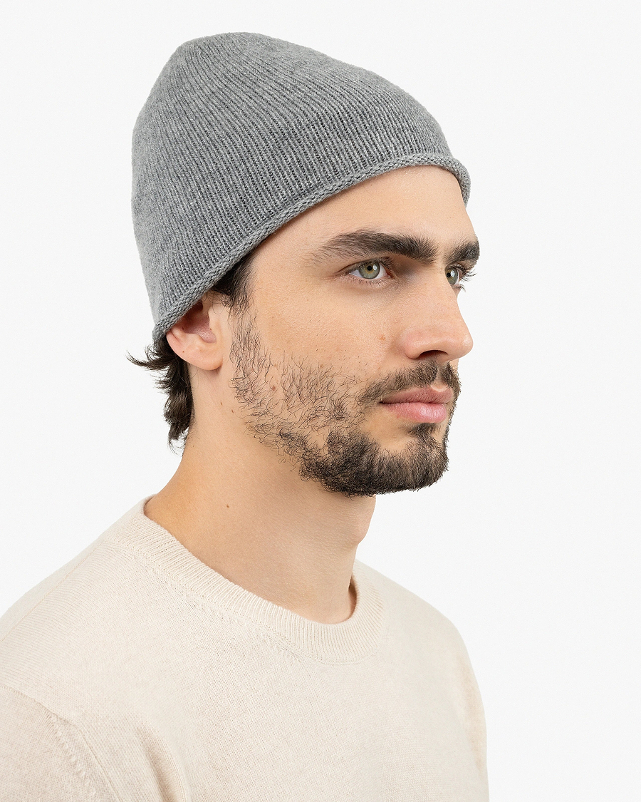 Men's San Carlo Beanie - Medium Grey Cashmere