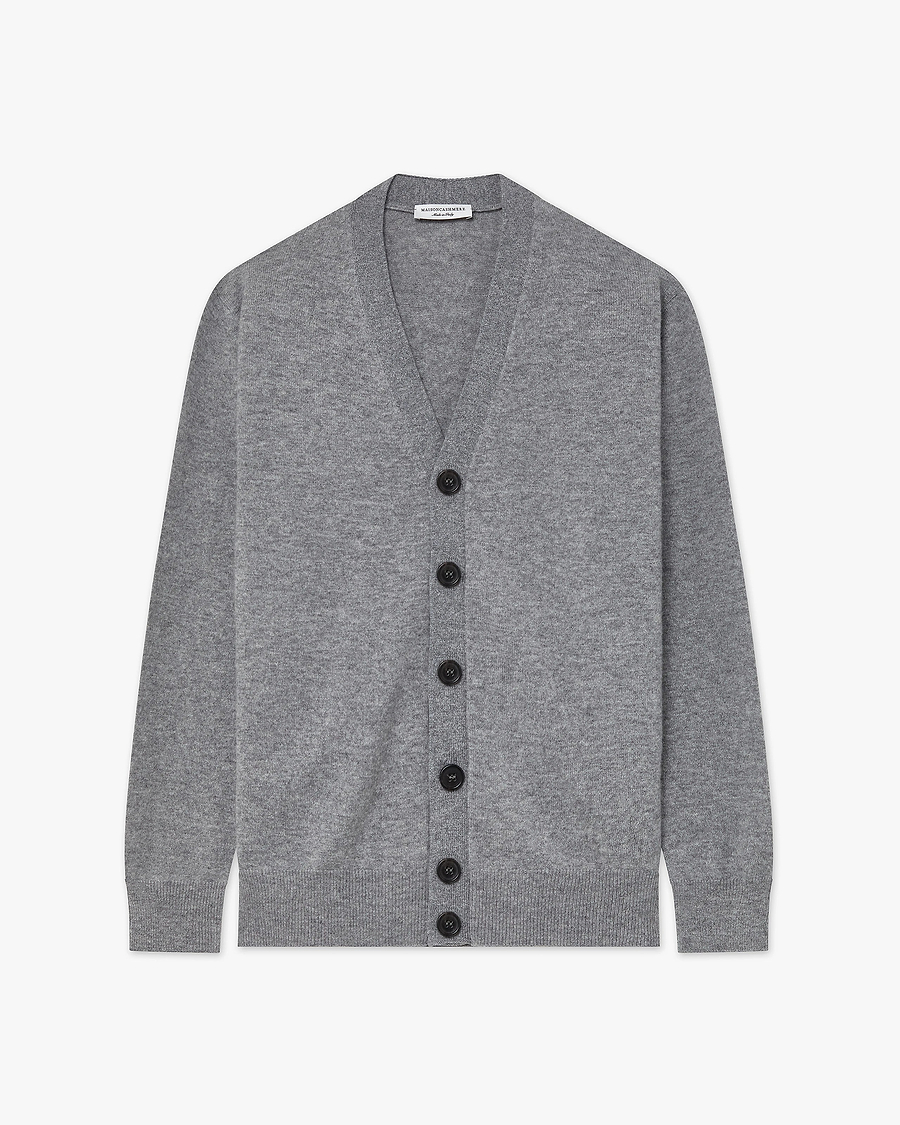 Men's Classic Cardigan - Medium Grey Cashmere
