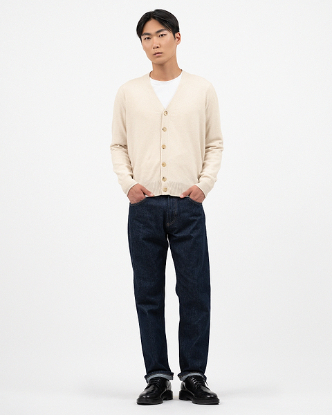 Men's Classic Cardigan - Light Beige Cashmere