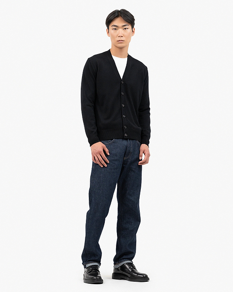 Men's Classic Cardigan - Black Cashmere