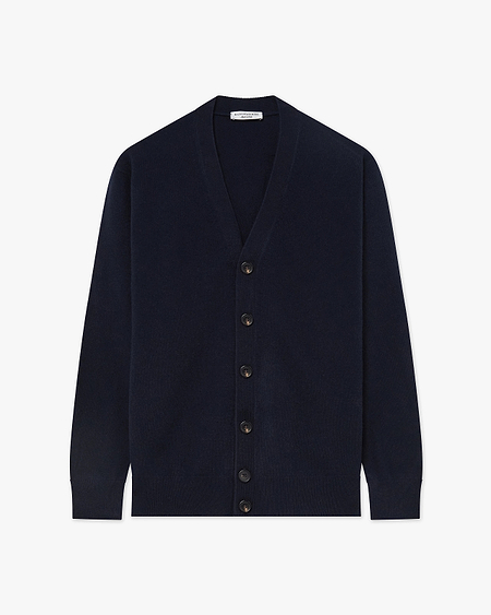 Men's Classic Cardigan - Night Blue Cashmere