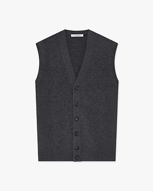 Men's Classic Cardigan Vest - Charcoal