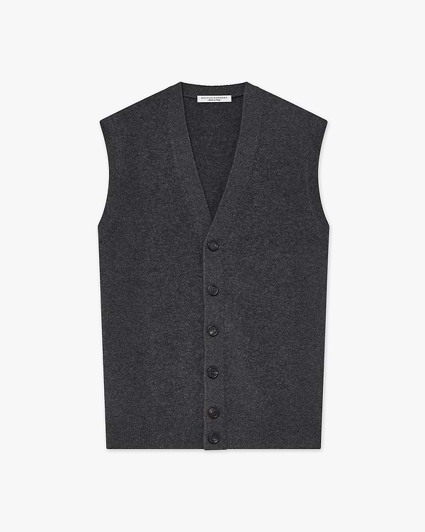 Men's Classic Cardigan Vest - Charcoal