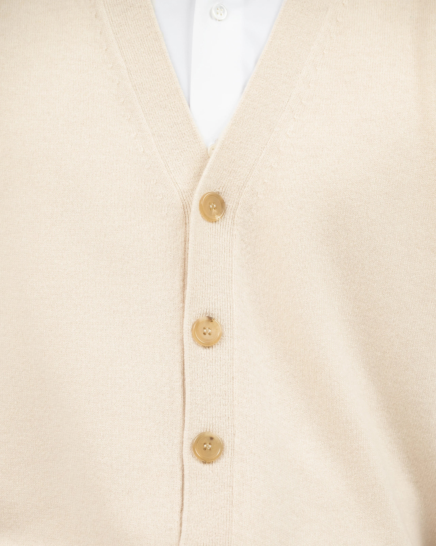Men's Classic Cardigan Vest - Light Beige Cashmere