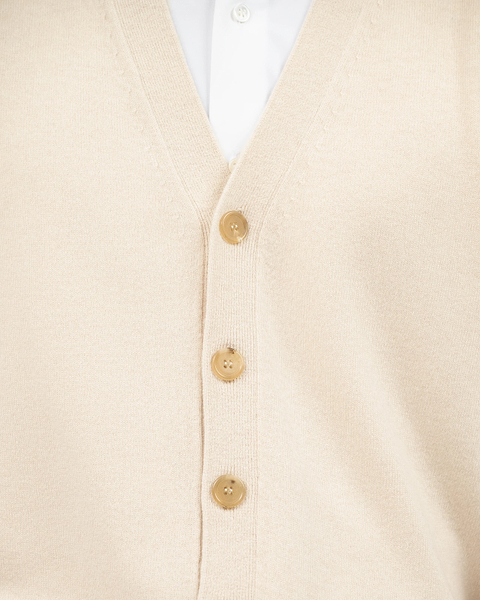 Men's Classic Cardigan Vest - Light Beige Cashmere