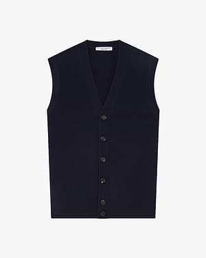 Men's Classic Cardigan Vest - Night Blue