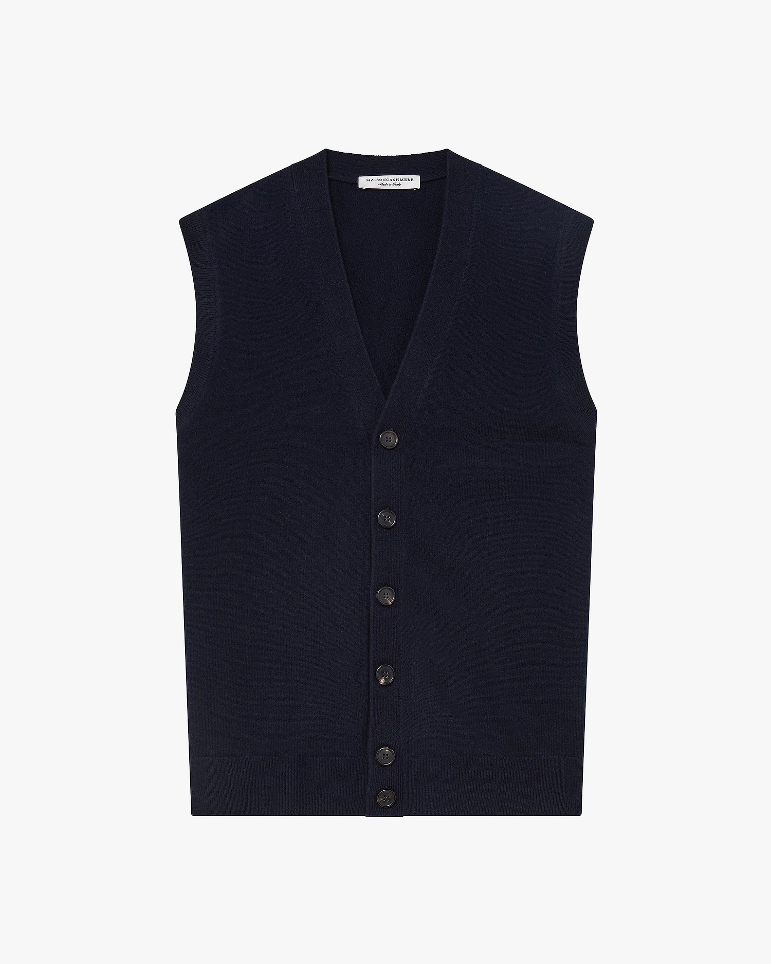 Men's Classic Cardigan Vest - Night Blue Cashmere