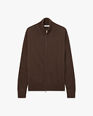 Cardigan Zip Classic Uomo - Marrone