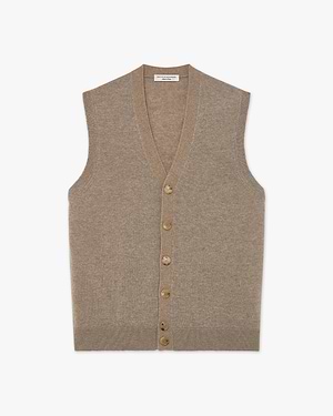 Sevile Strickweste mit Knopfleiste Herren - Taupe