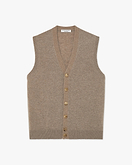 Sevile Strickweste mit Knopfleiste Herren - Taupe