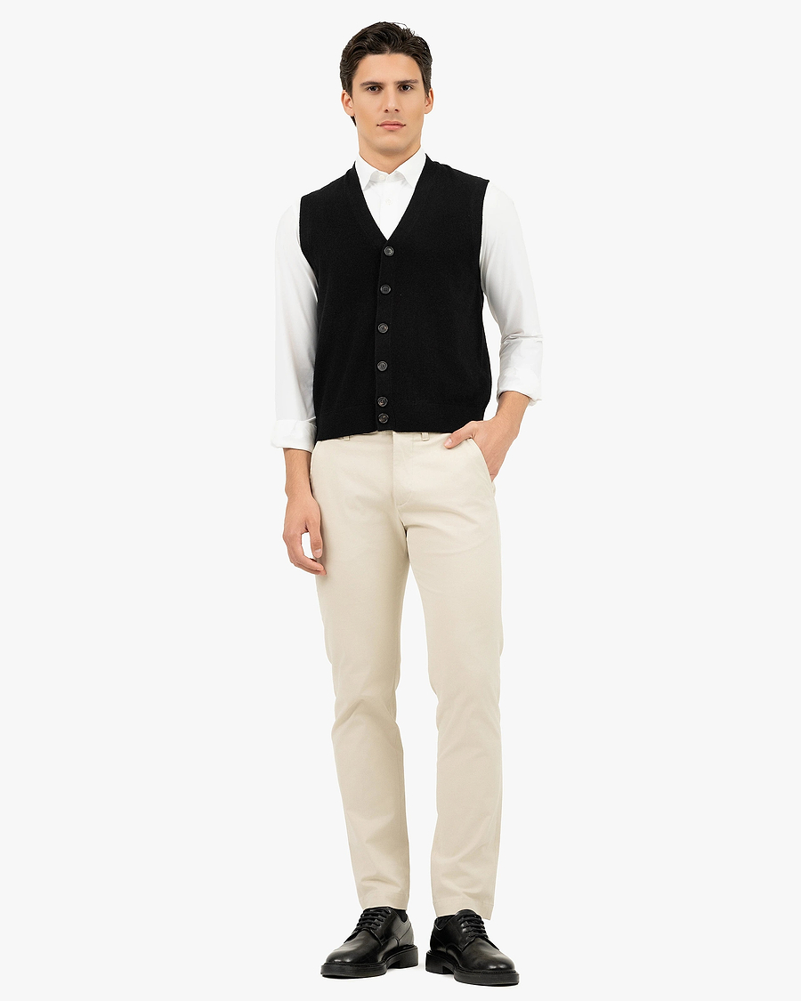 Men's Sevile Cardigan Vest - Black Cashmere