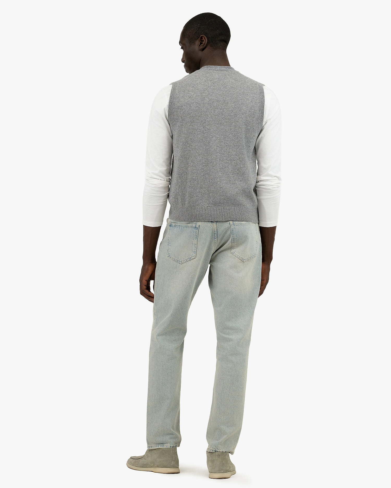 Men's Sevile Cardigan Vest - Grey Cashmere