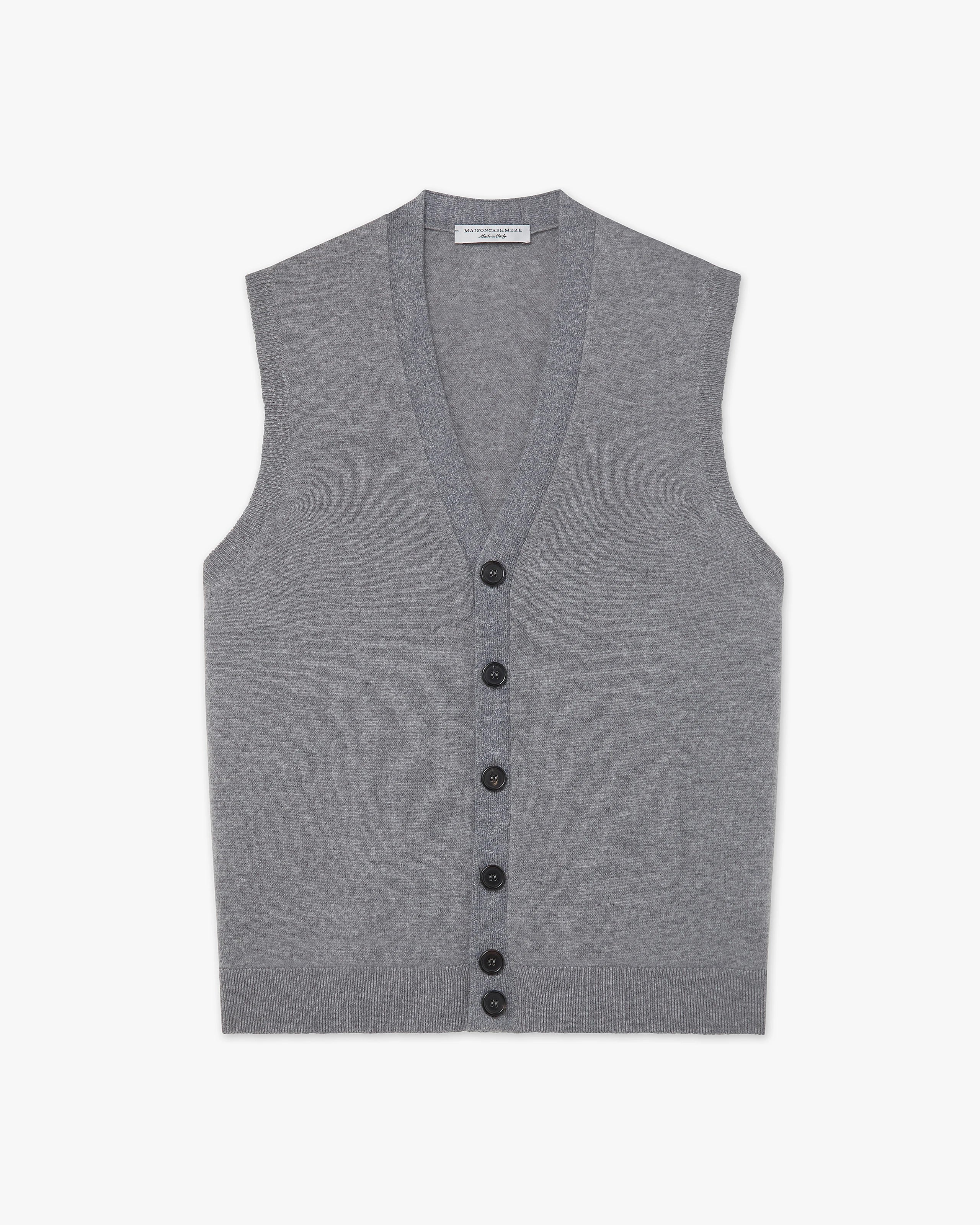 Men's Sevile Cardigan Vest - Grey Cashmere