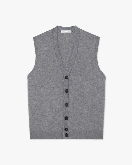 Men's Sevile Cardigan Vest - Grey Cashmere