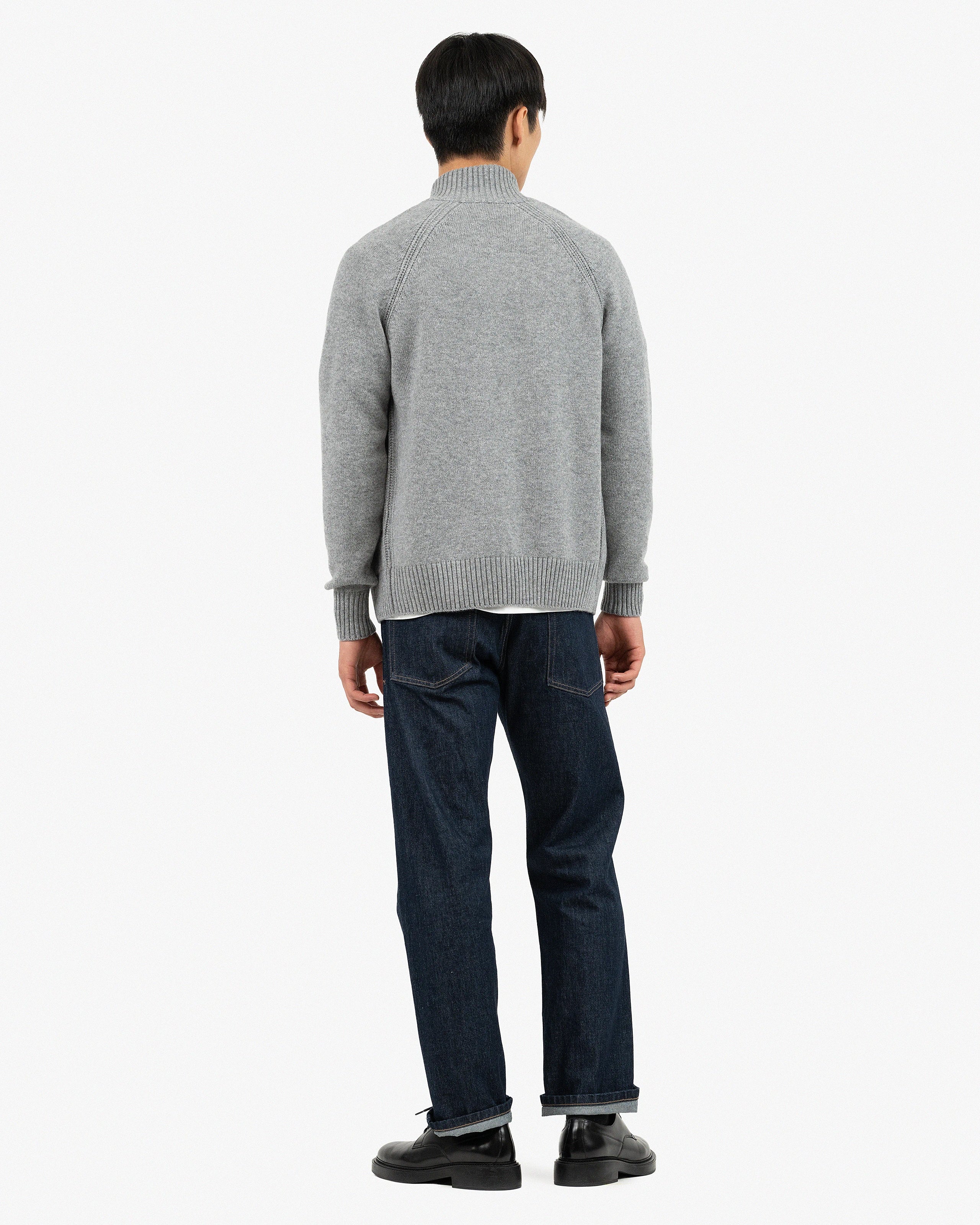 Men's Ampezzo Zip Cardigan - Medium Grey Cashmere