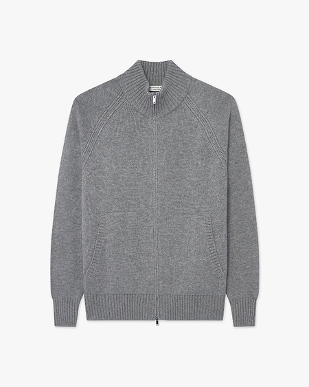 Men's Ampezzo Zip Cardigan - Medium Grey Cashmere