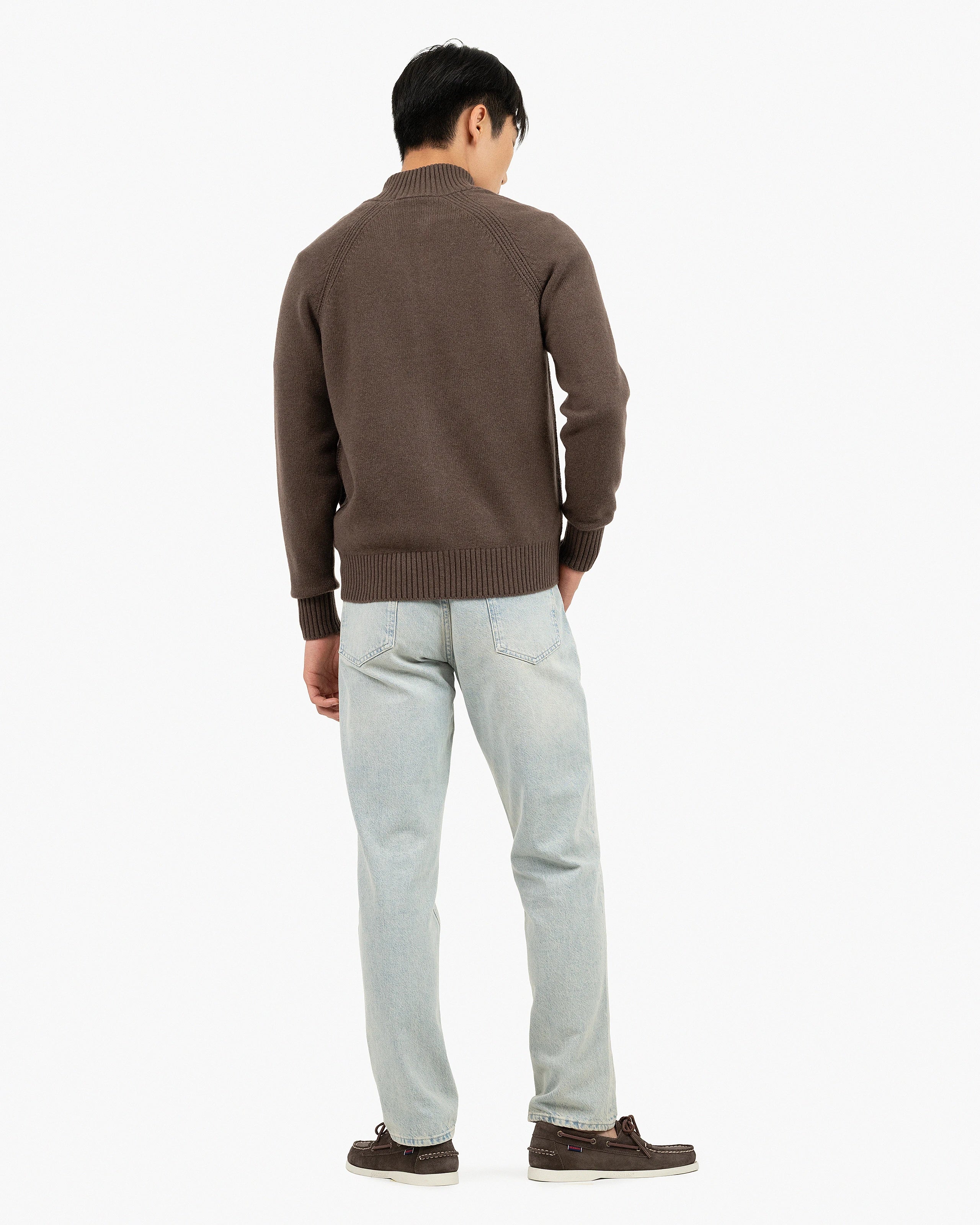 Men's Ampezzo Zip Cardigan - Brown Cashmere