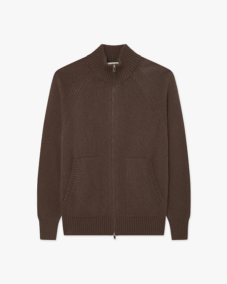 Men's Ampezzo Zip Cardigan - Brown Cashmere