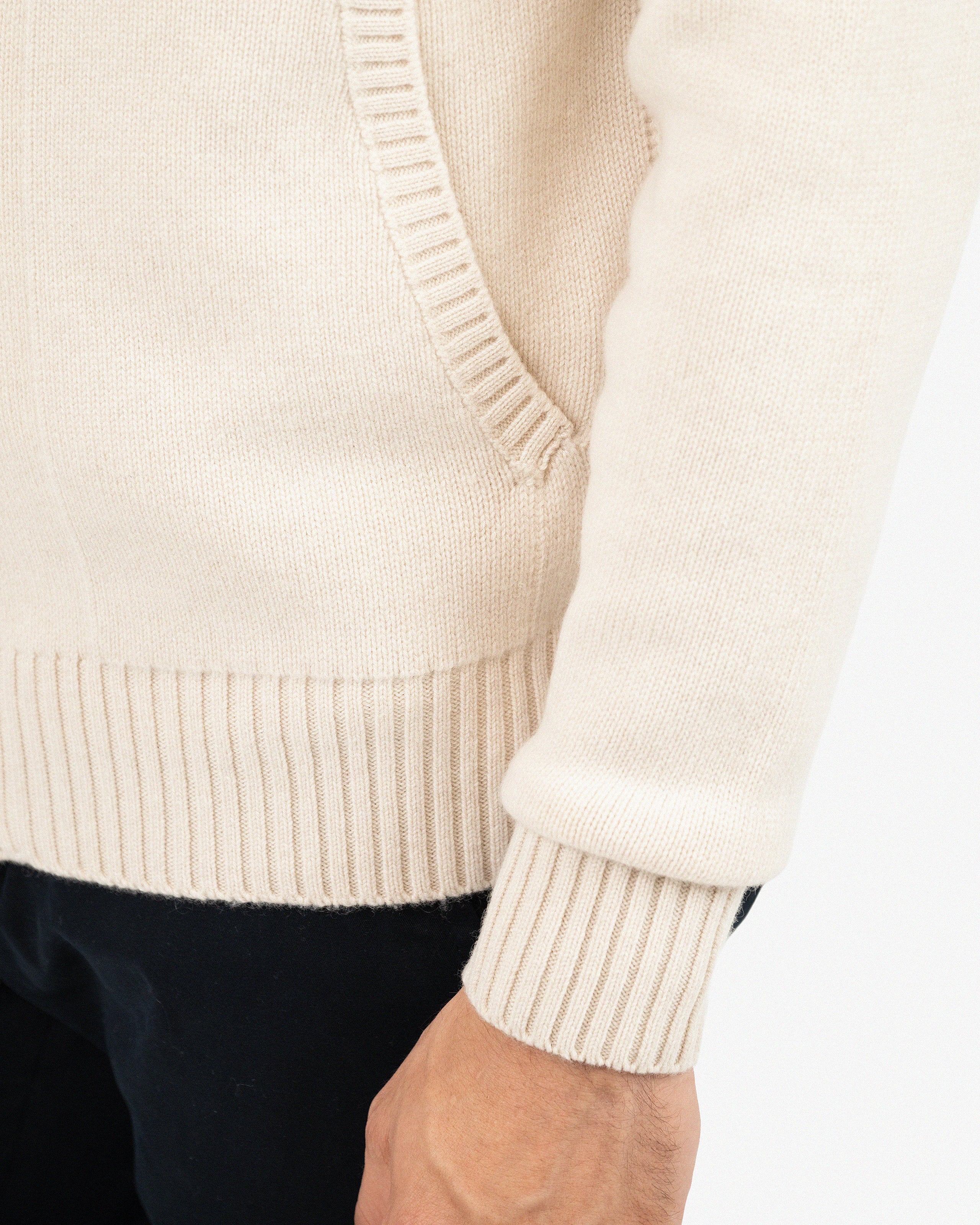 Men's Ampezzo Zip Cardigan - Light Beige Cashmere