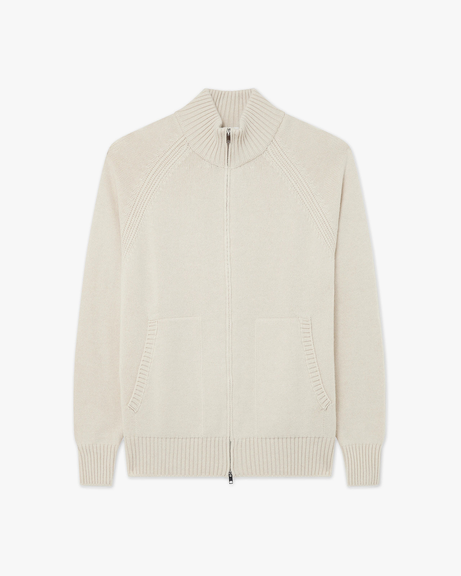 Men's Ampezzo Zip Cardigan - Light Beige Cashmere